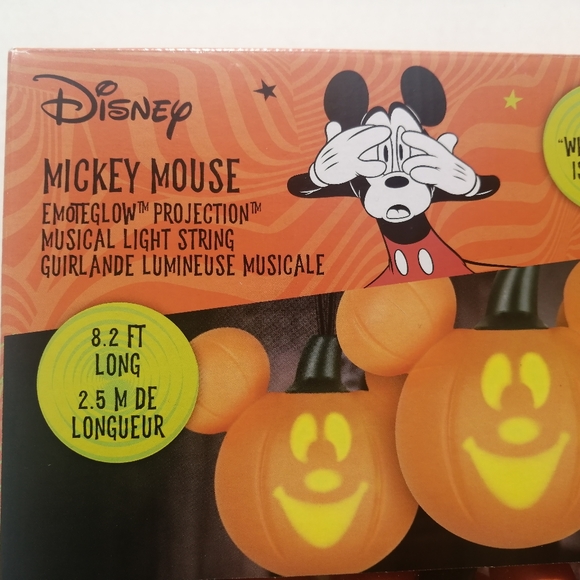 Disney Halloween, Mickey Mouse Pumpkin Projector String Lights NEW - Picture 5 of 7